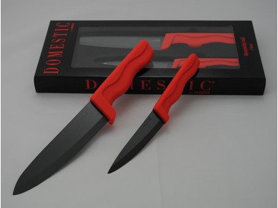 DOMESTIC RED Souprava keramických nožů 2 ks